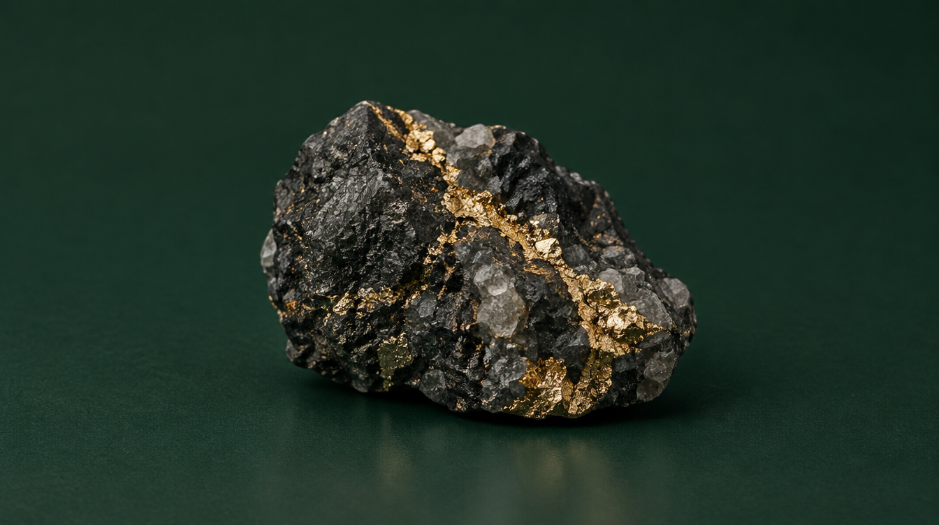 Gold-bearing mineral specimen